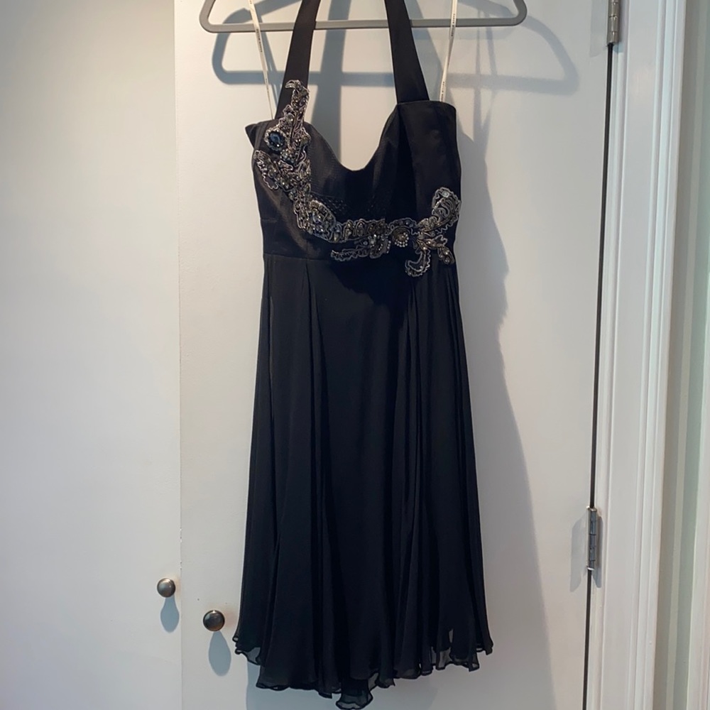 Karen Millen size 12 black cocktail dress jeweled